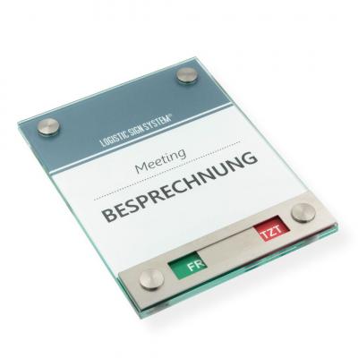Tuerschild VITRUM Frei Belegt Rot Grün aus Glas 130 170 mm